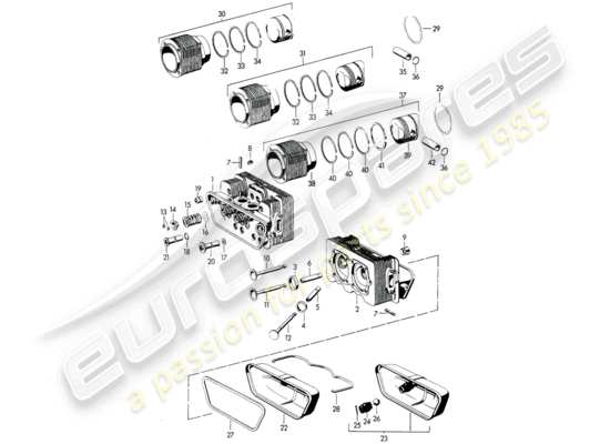 a part diagram from the Porsche 356/356A parts catalogue