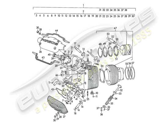 a part diagram from the Porsche 356/356A (1953) parts catalogue