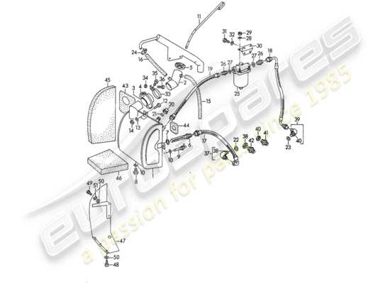 a part diagram from the Porsche 356/356A parts catalogue