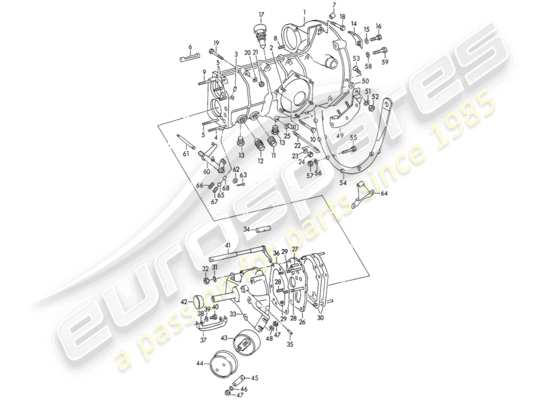 a part diagram from the Porsche 356/356A parts catalogue