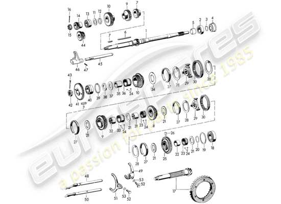 a part diagram from the Porsche 356/356A (1953) parts catalogue