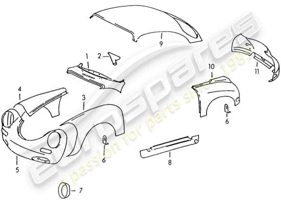 a part diagram from the Porsche 356/356A parts catalogue