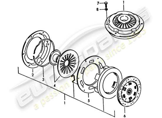 a part diagram from the Porsche 356/356A parts catalogue