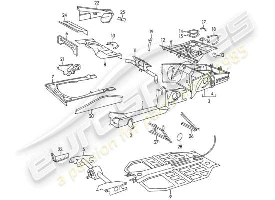 a part diagram from the Porsche 356/356A (1954) parts catalogue