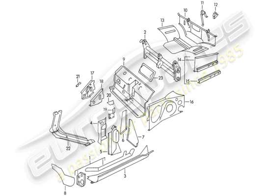 a part diagram from the Porsche 356/356A parts catalogue