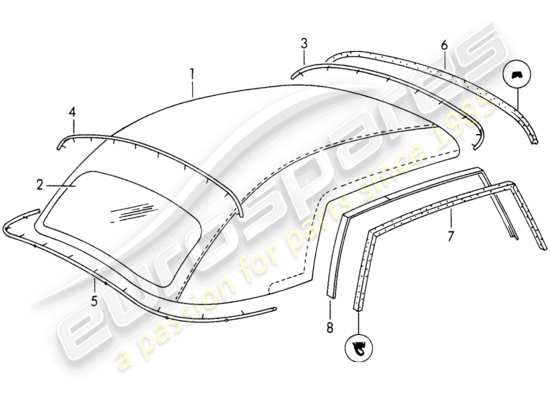 a part diagram from the Porsche 356/356A parts catalogue