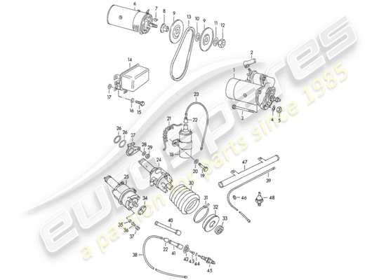 a part diagram from the Porsche 356/356A (1954) parts catalogue