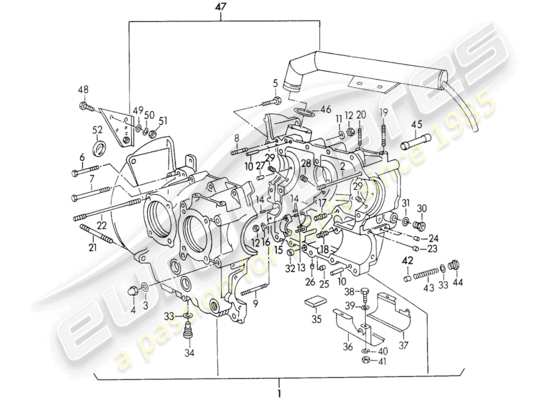 a part diagram from the Porsche 356/356A parts catalogue