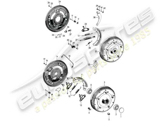 a part diagram from the Porsche 356/356A parts catalogue