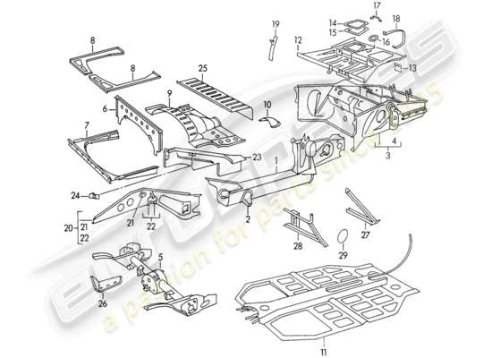 a part diagram from the Porsche 356/356A parts catalogue