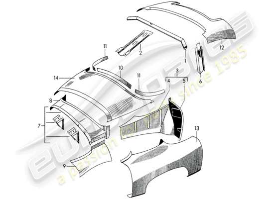 a part diagram from the Porsche 356/356A parts catalogue