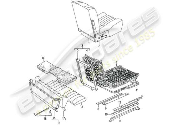 a part diagram from the Porsche 356/356A parts catalogue