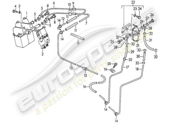 a part diagram from the Porsche 356/356A parts catalogue