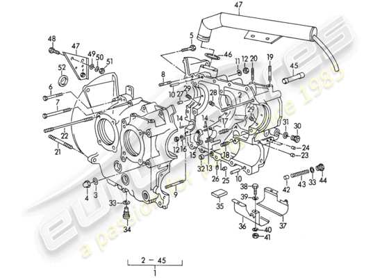 a part diagram from the Porsche 356/356A parts catalogue