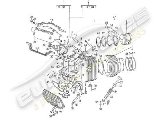 a part diagram from the Porsche 356/356A (1957) parts catalogue