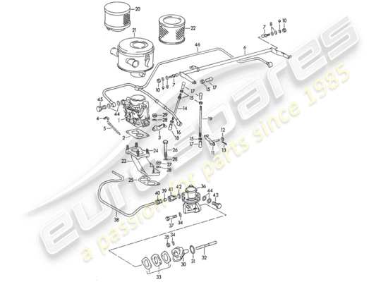 a part diagram from the Porsche 356/356A parts catalogue