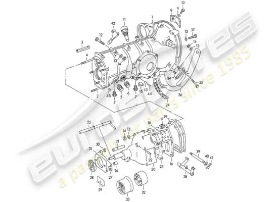 a part diagram from the Porsche 356/356A parts catalogue