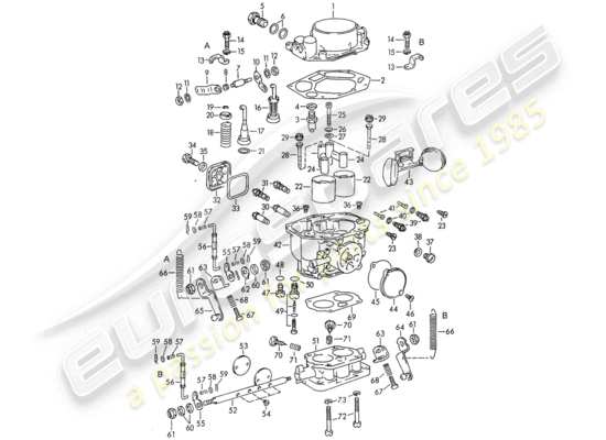 a part diagram from the Porsche 356/356A parts catalogue