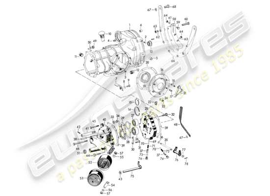 a part diagram from the Porsche 356/356A parts catalogue