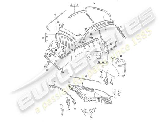 a part diagram from the Porsche 356/356A parts catalogue