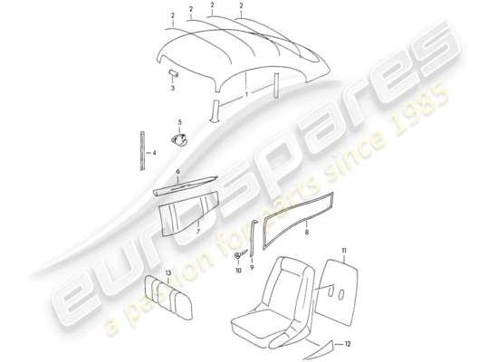 a part diagram from the Porsche 356/356A parts catalogue