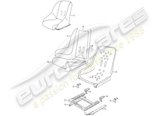 a part diagram from the Porsche 356/356A parts catalogue