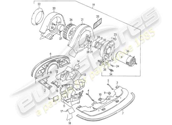 a part diagram from the Porsche 356/356A parts catalogue