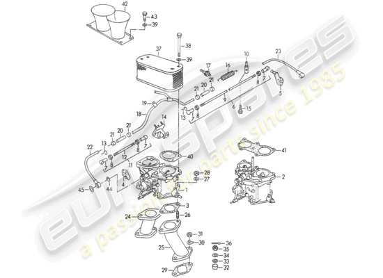 a part diagram from the Porsche 356/356A parts catalogue