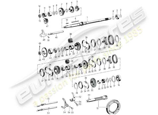 a part diagram from the Porsche 356/356A parts catalogue