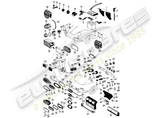 a part diagram from the Porsche 356B/356C parts catalogue