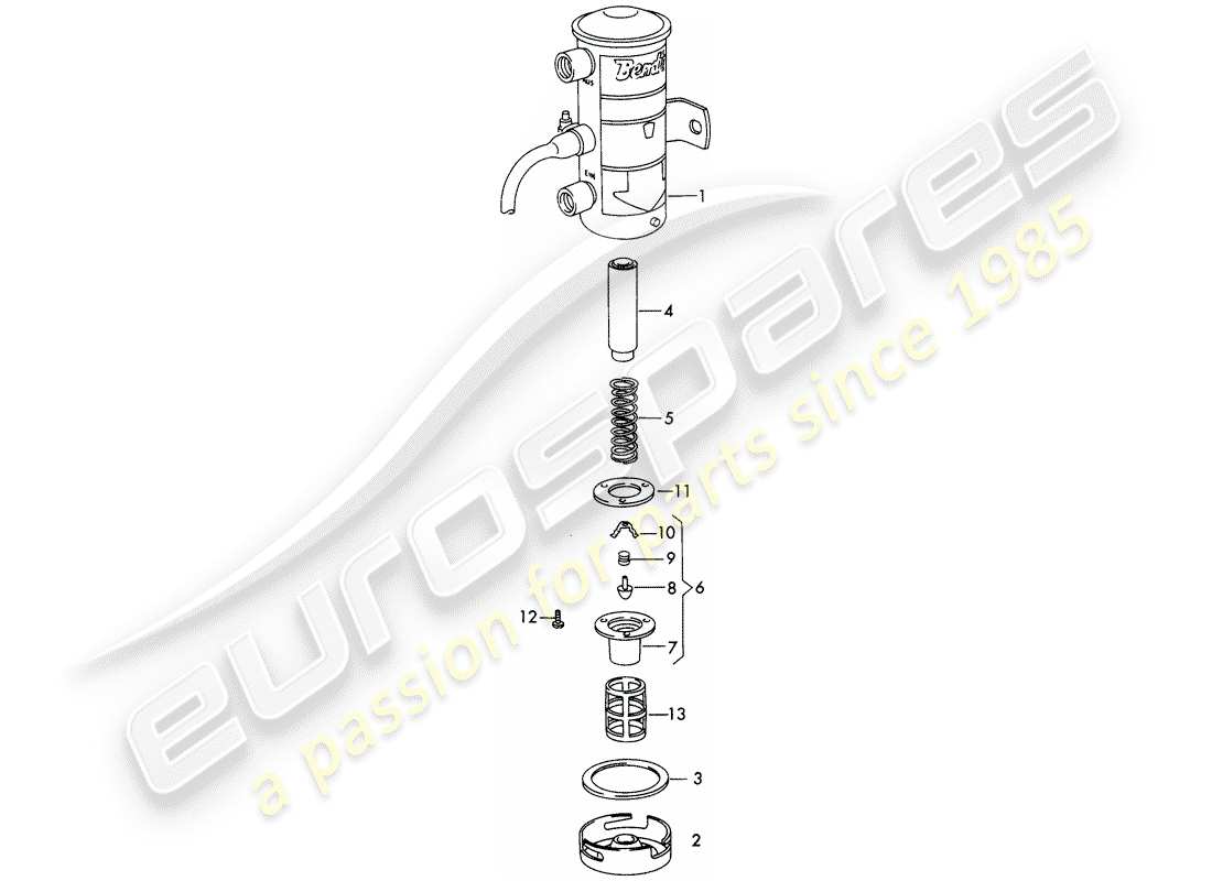 Porsche 356B/356C (1961) SINGLE PARTS - FOR - FUEL PUMP Part Diagram