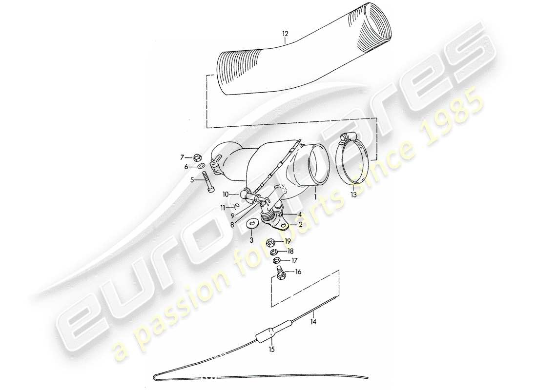 Porsche 356B/356C (1961) HEATING AIR SUPPLY - VALID FOR - F 122 851 >> - - F 212 601 >> - - F 157 751 >> Part Diagram