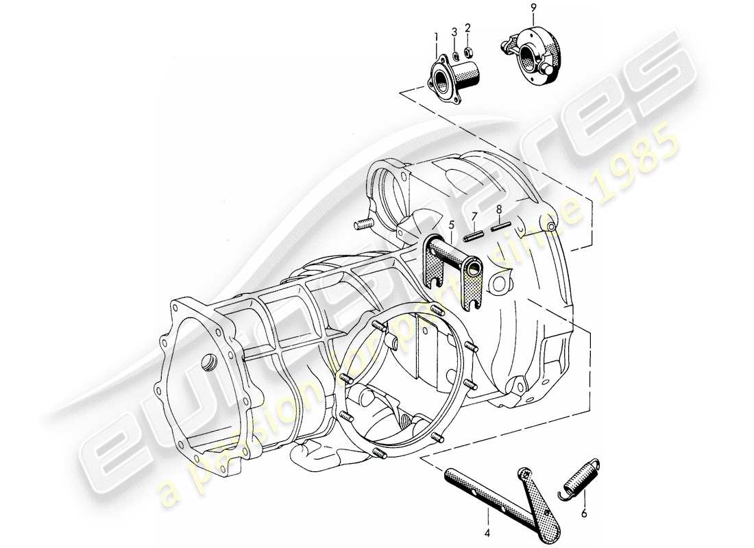 Porsche 356B/356C (1961) CLUTCH RELEASE Part Diagram