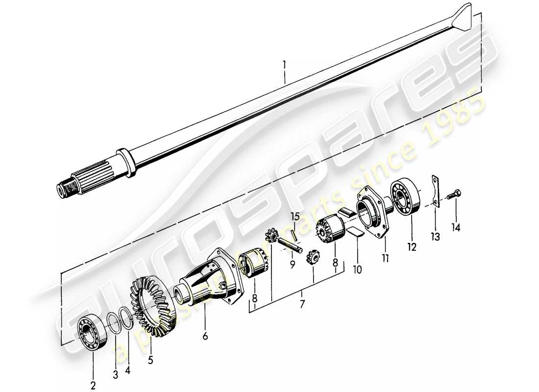 Porsche 356B/356C (1961) DIFFERENTIAL Part Diagram