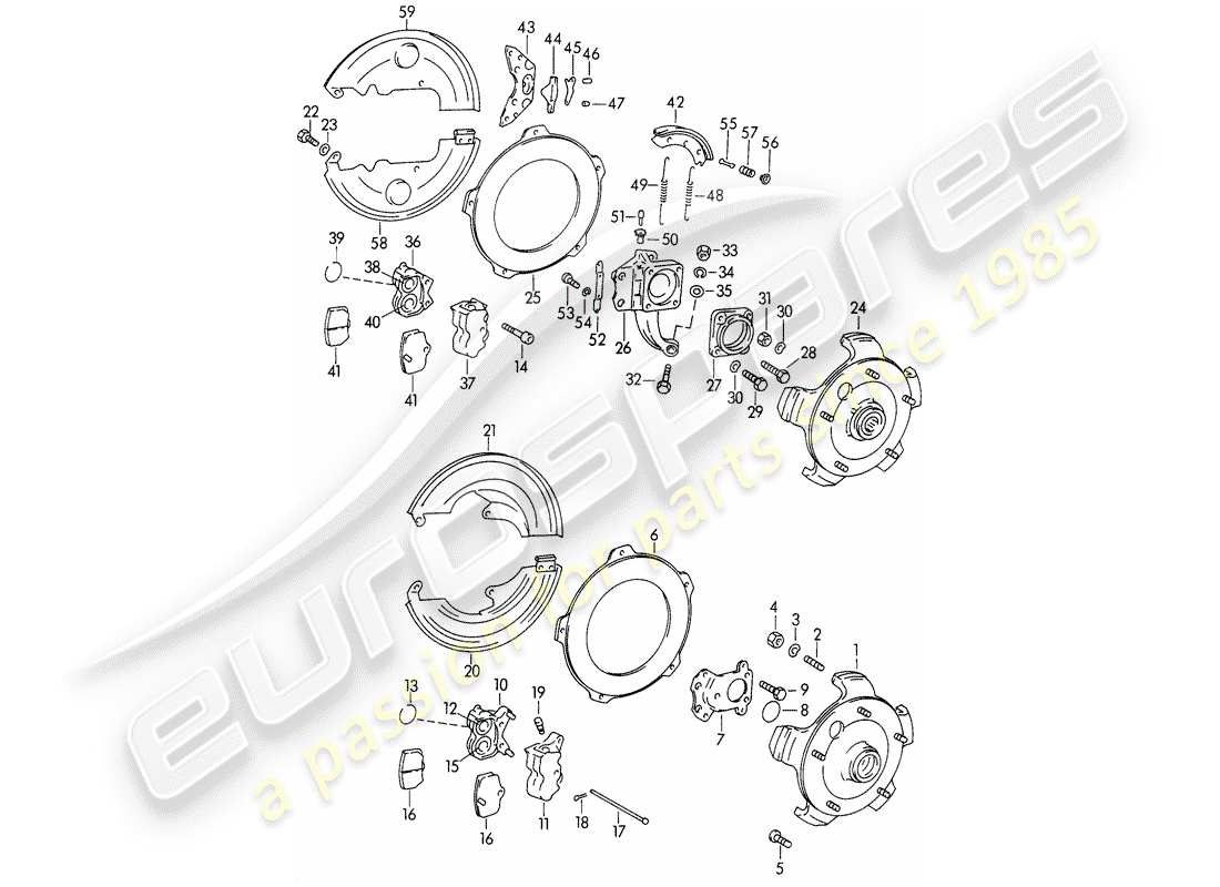 Porsche 356B/356C (1961) BRAKE - D >> - MJ 1963 Part Diagram