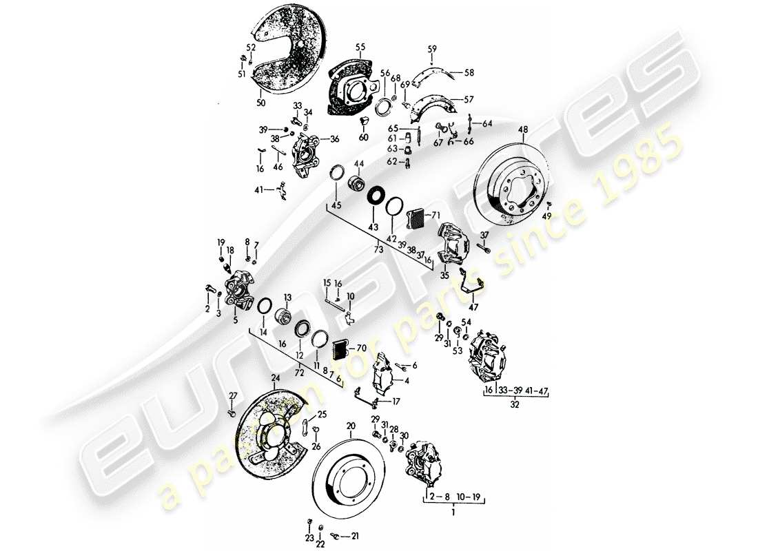 Porsche 356B/356C (1961) BRAKE Part Diagram