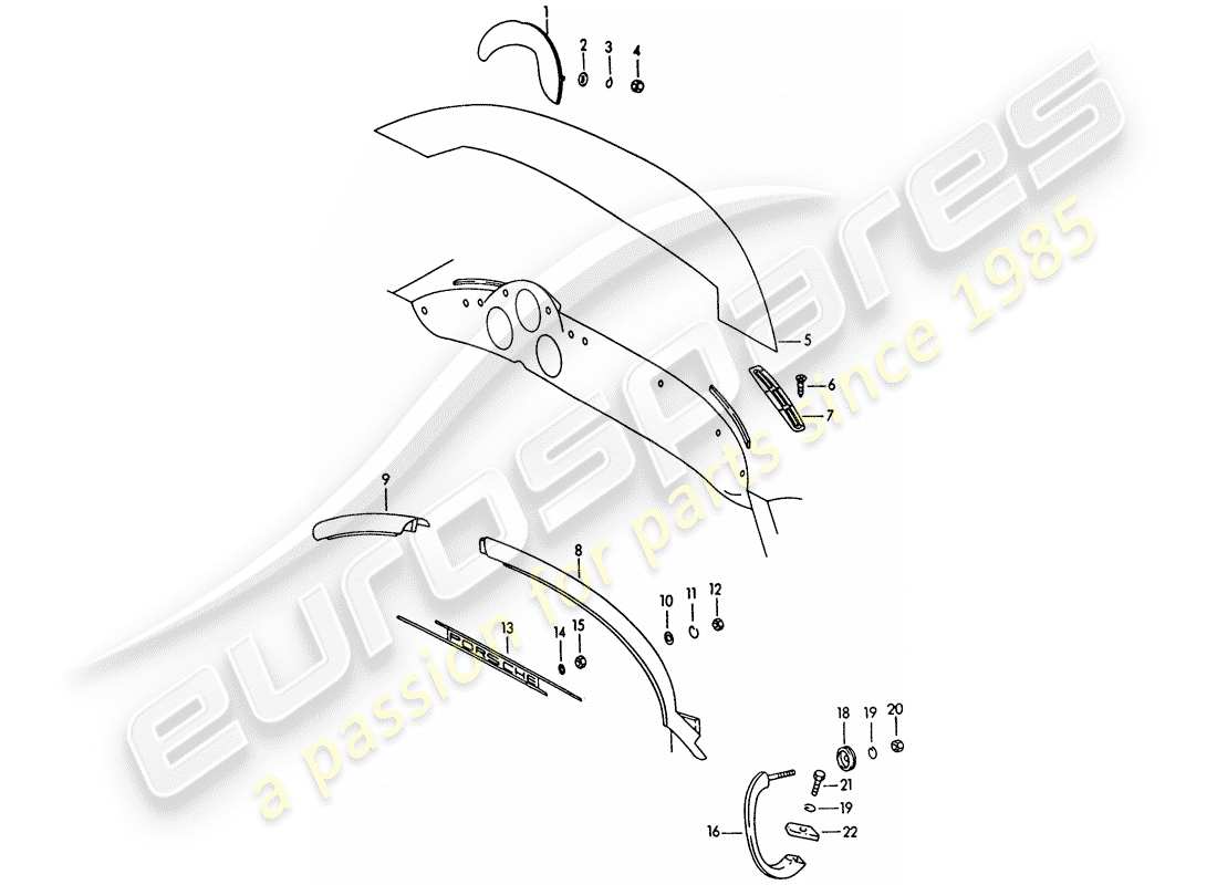 Porsche 356B/356C (1961) DASHBOARD - ACCESSORIES Part Diagram