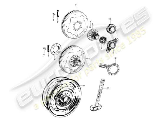 a part diagram from the Porsche 356B/356C parts catalogue