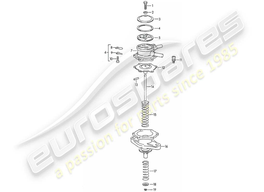 Porsche 356B/356C (1962) SINGLE PARTS - FOR - FUEL PUMP Part Diagram