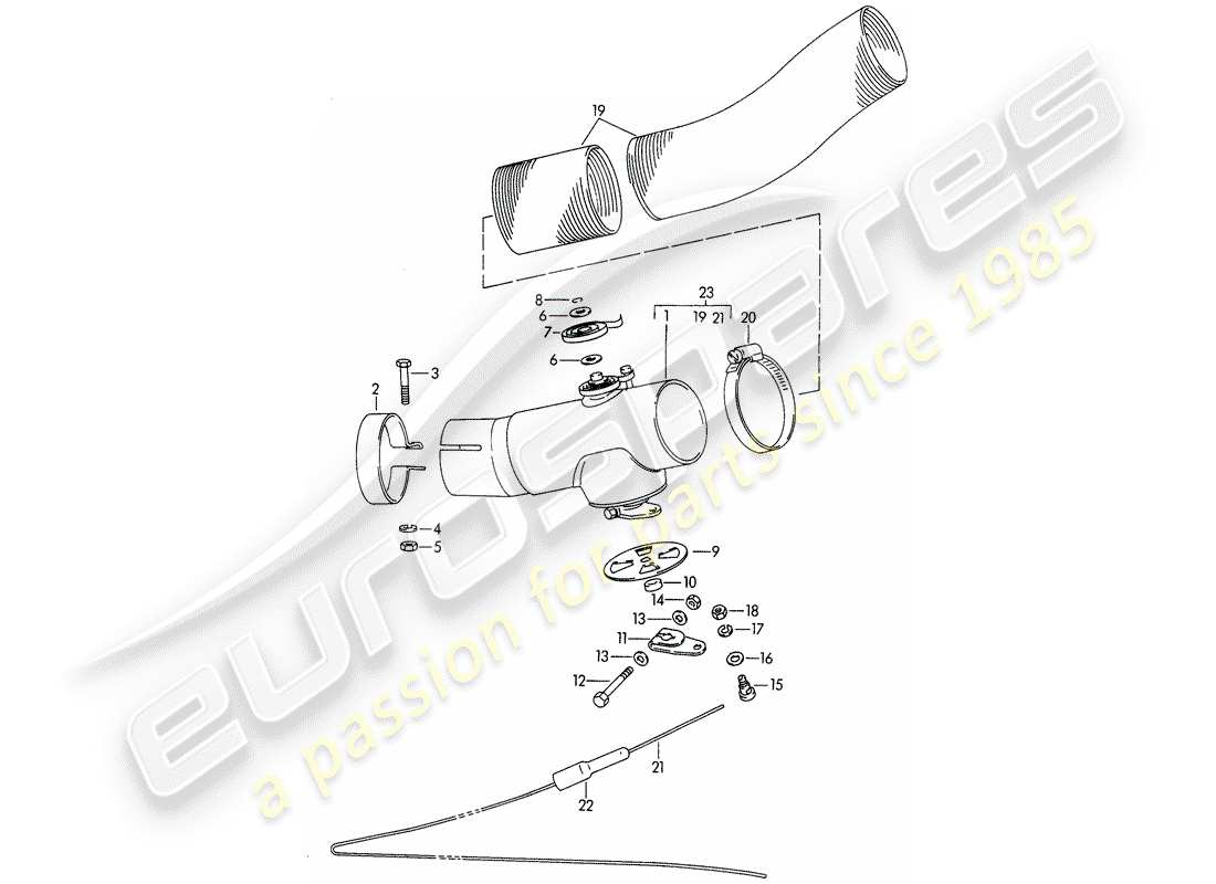 Porsche 356B/356C (1962) HEATING AIR SUPPLY - D - MJ 1964>> Part Diagram