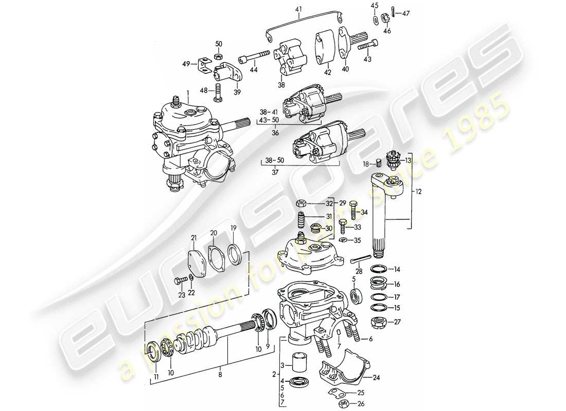 Porsche 356B/356C (1962) STEERING GEAR - STEERING COUPLING Part Diagram