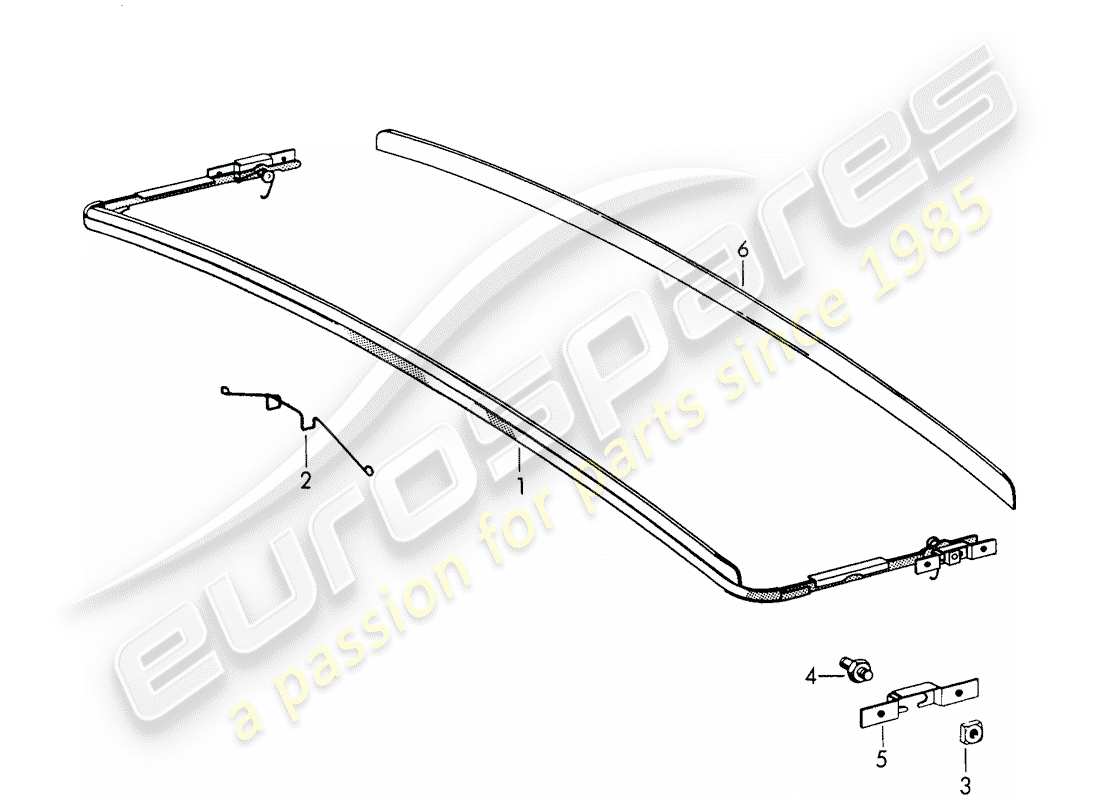 Porsche 356B/356C (1962) WIND DEFLECTOR - SUNROOF - ELECTRIC Part Diagram