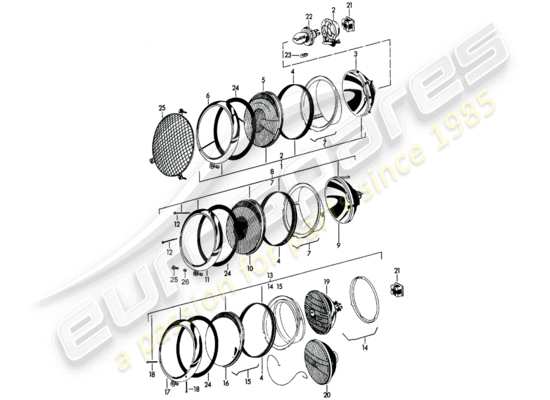 a part diagram from the Porsche 356B/356C parts catalogue