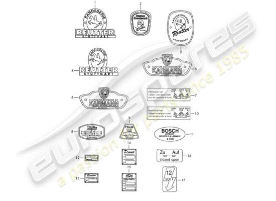 a part diagram from the Porsche 356B/356C parts catalogue