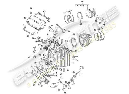 a part diagram from the Porsche 356B/356C parts catalogue