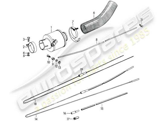 a part diagram from the Porsche 356B/356C parts catalogue