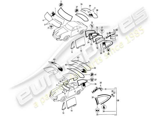 a part diagram from the Porsche 356B/356C (1963) parts catalogue