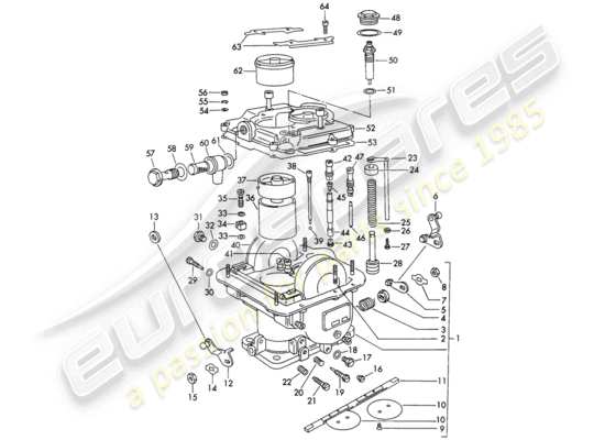 a part diagram from the Porsche 356B/356C (1964) parts catalogue