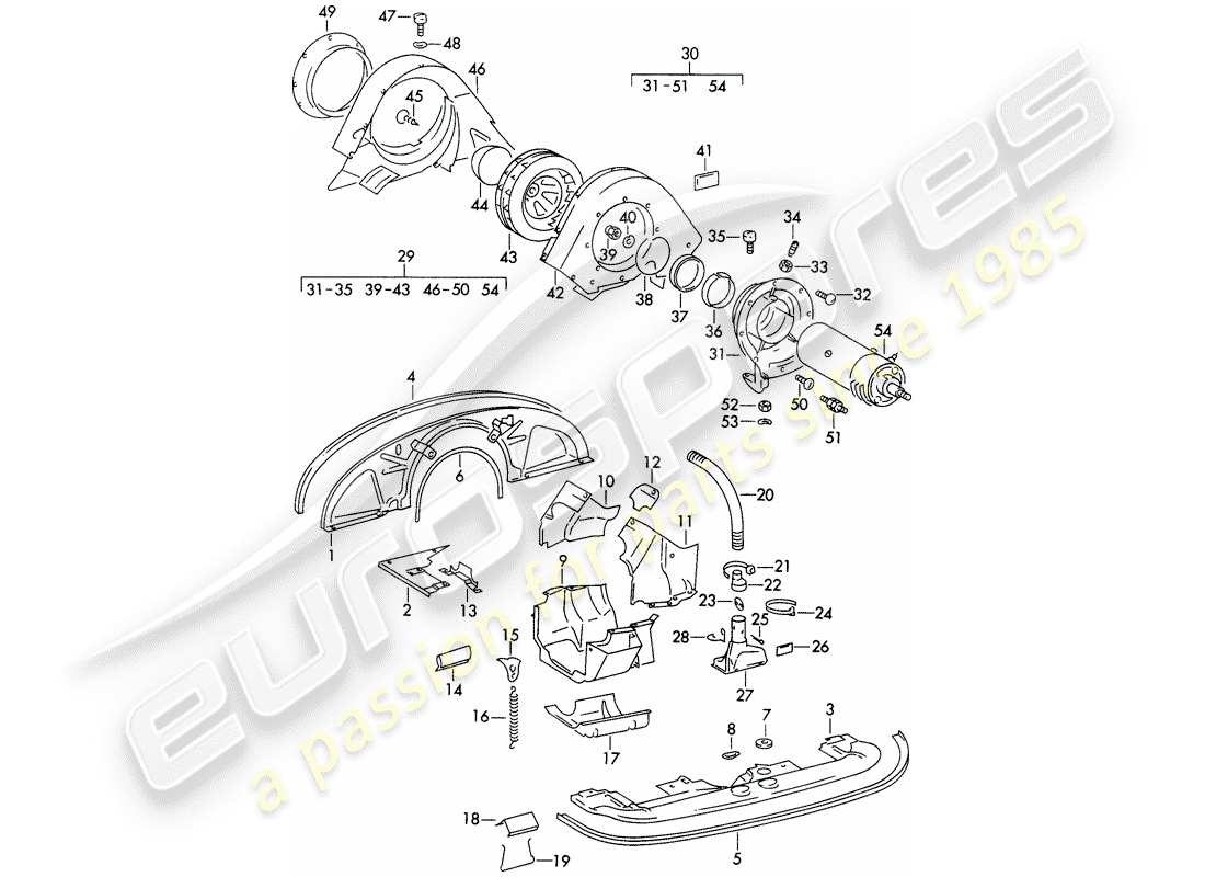 Porsche 356B/356C (1965) AIR COOLING Part Diagram