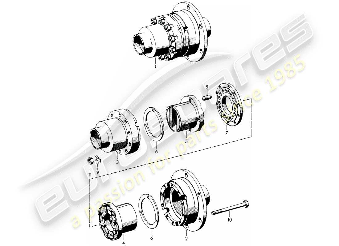 Porsche 356B/356C (1965) LIMITED SLIP DIFFERENTIAL Part Diagram